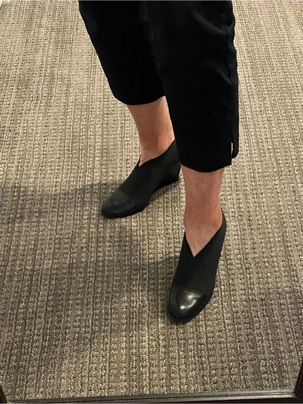 Donald J. Pliner Black Wedge Booties
